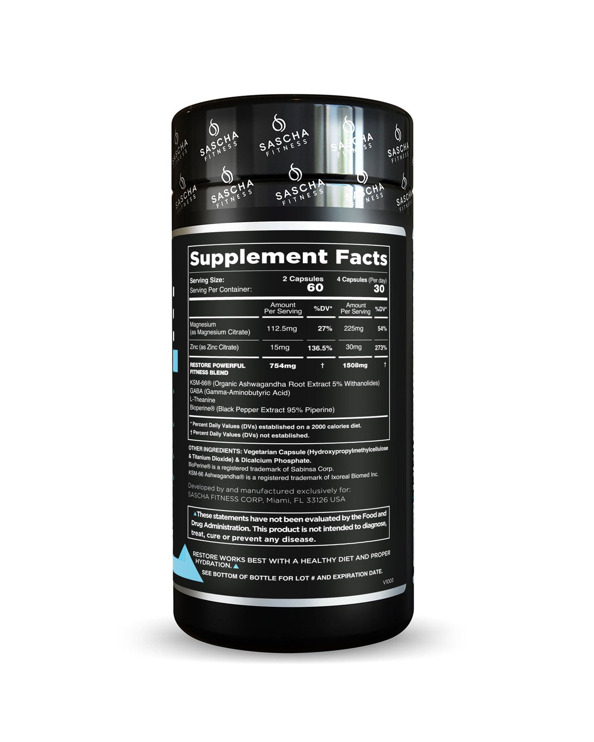 Restore · tabla nutricional