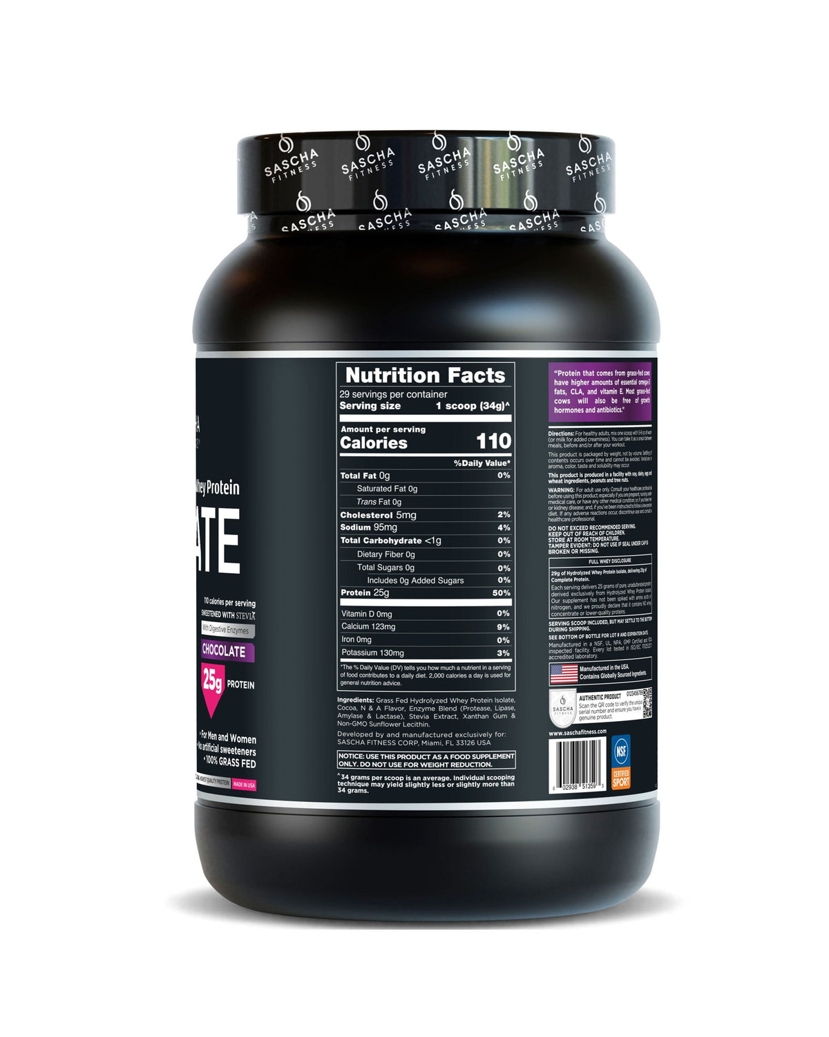 Whey Protein Isolate Hidrolizada · tabla nutricional